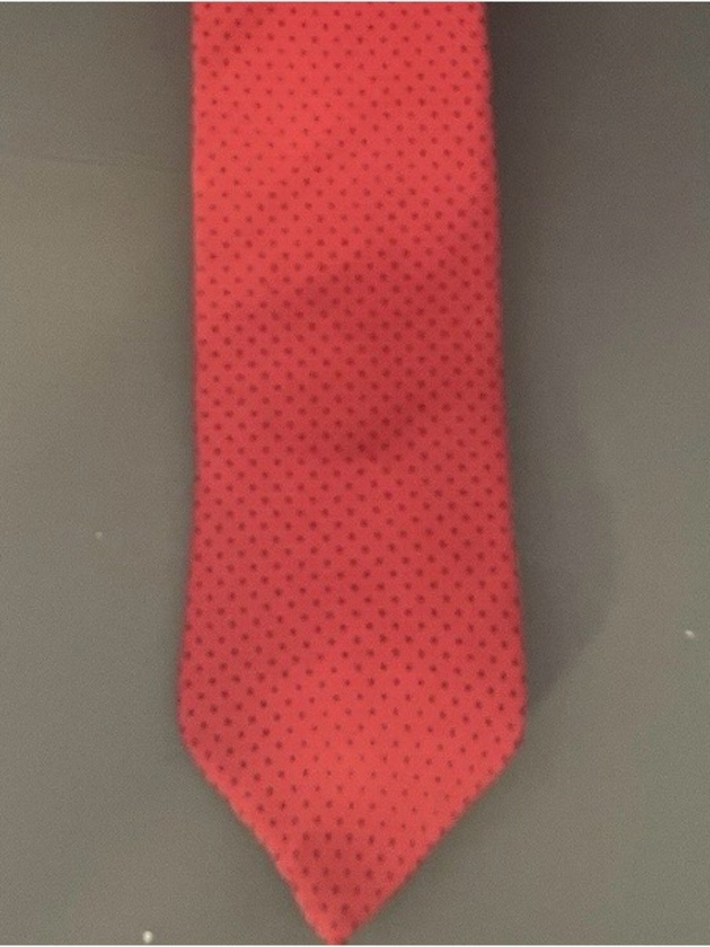 Hardy Amies London Vintage Red Blue Polka Dot Silk Tie 55” x 3” England